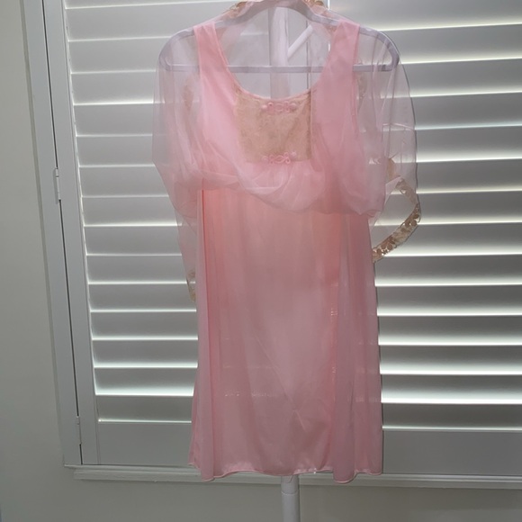 VAL MODE VINTAGE PEIGNOIR SET SOFT PINK SMALL - Picture 6 of 17